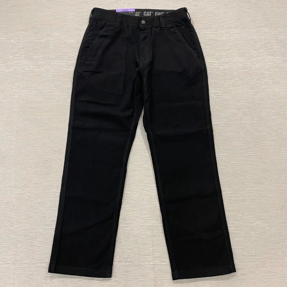 CAT Caterpillar Utility Work Pants Mens 30 x 30 Black Flex Waistband Cell Pocket